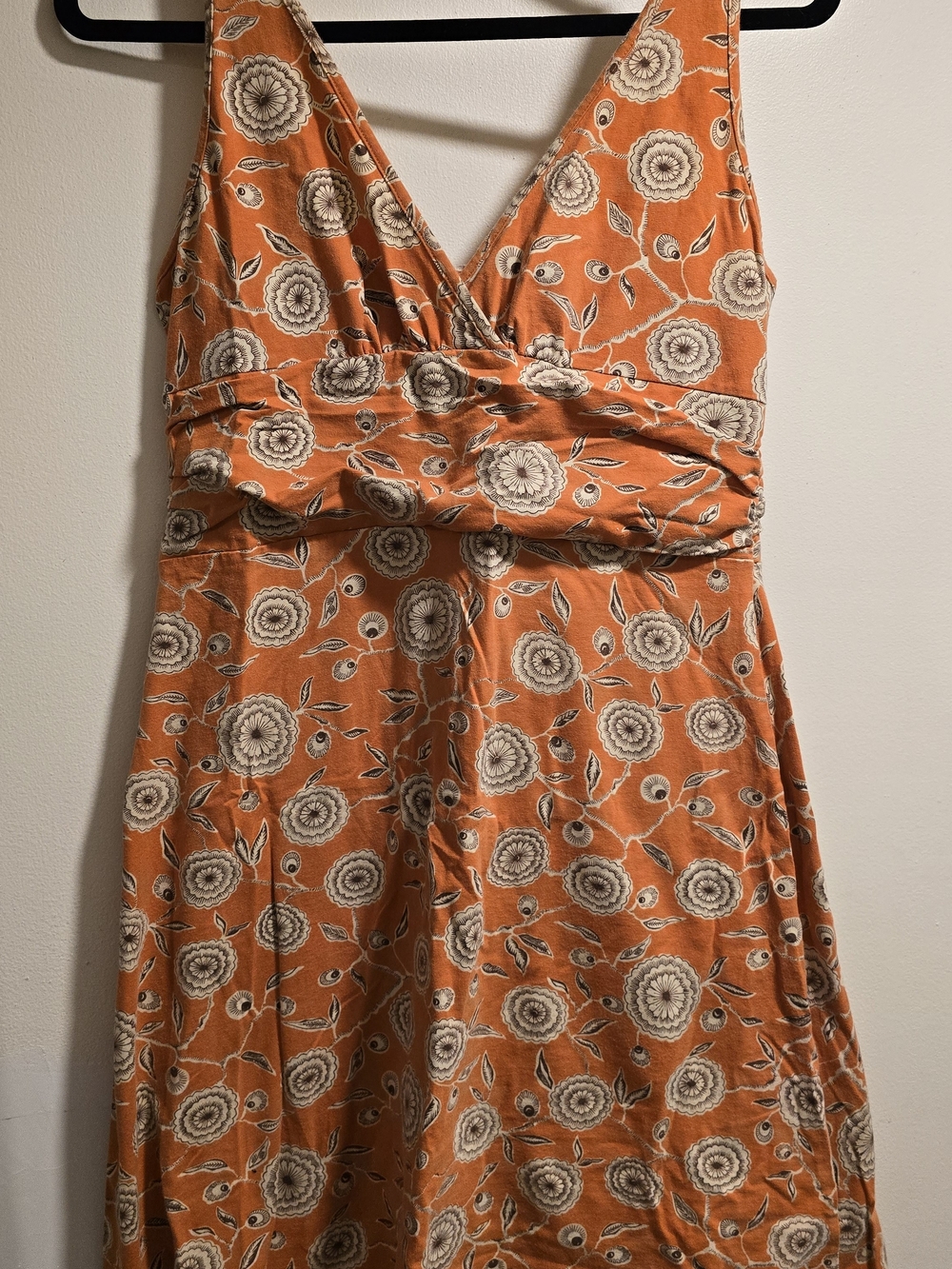 Patagonia Orange Floral Wrap-Style Sundress